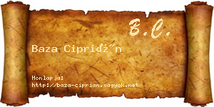 Baza Ciprián névjegykártya